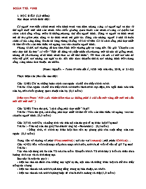 Đề thi thử THPT Quốc gia môn Ngữ văn - Đoàn Trà Vinh